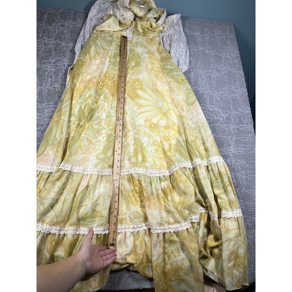 Vintage 1970s Gunne Sax Formal Prairie Dress Cottage Boho Lace Ruffle Dress - Picture 5 of 8